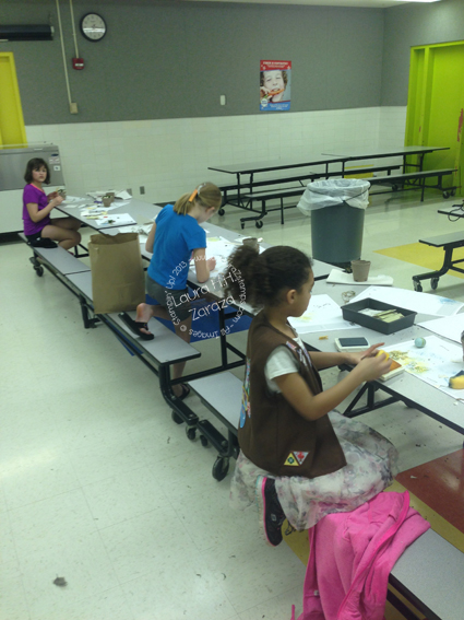 Girls Scouts creating crafts